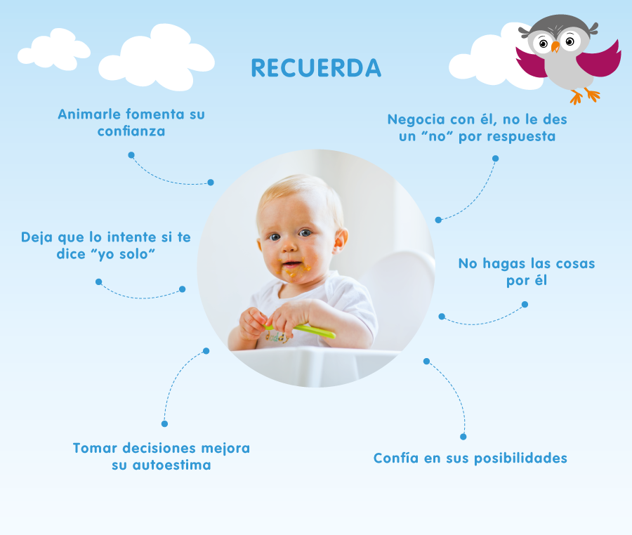 Infografía sobre la autonomía del bebé