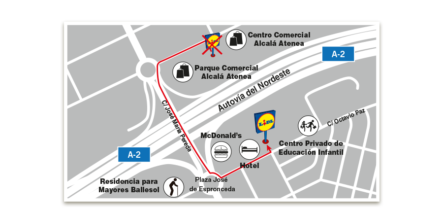 Mapa ubicación tienda Lidl en Alcalá de Henares
