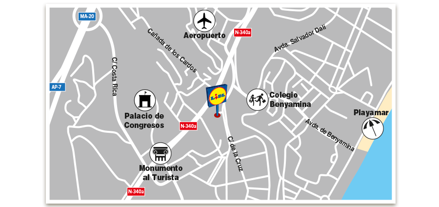Mapa ubicación tienda Lidl en Torremolinos
