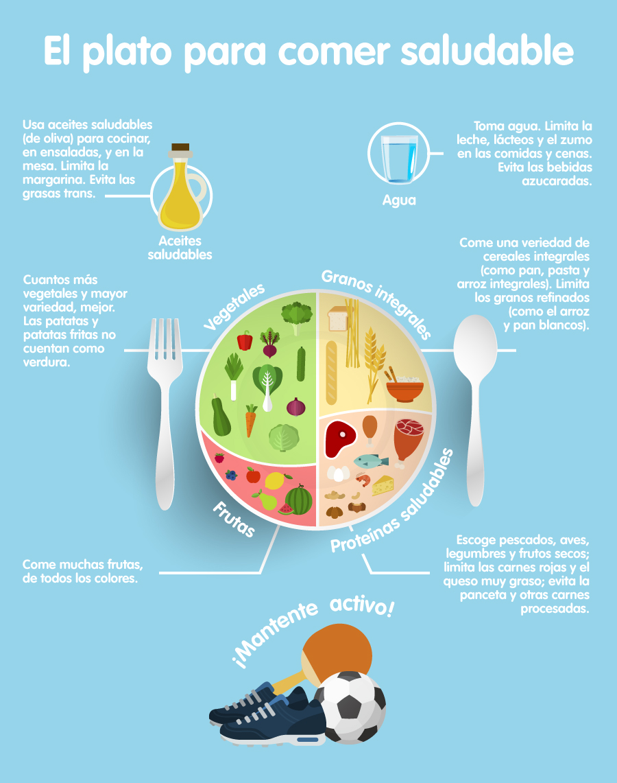 El plato para comer saludable - Infografía