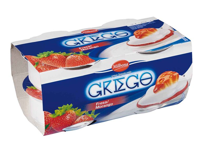 Yogur estilo griego con fresas