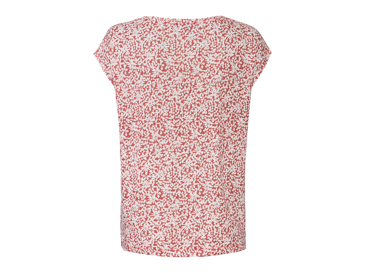 Camiseta de lino con cuello redondo para mujer