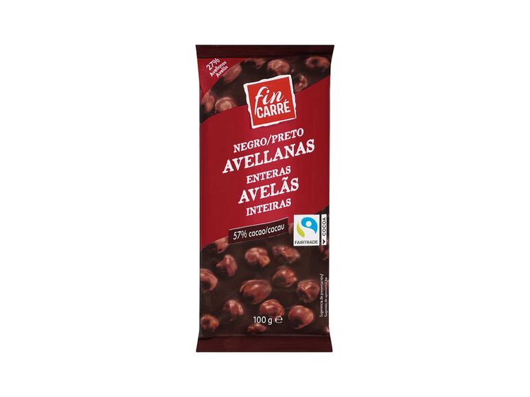 Chocolate con avellanas enteras