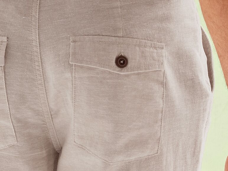 Pantalón de lino con bolsillo lateral para hombre