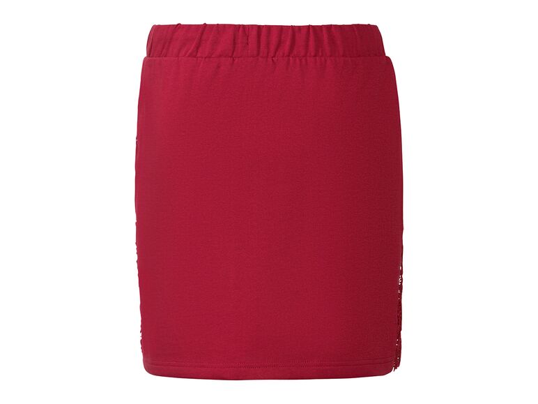 Falda de encaje roja