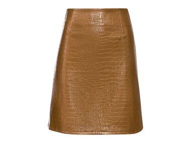 Falda de polipiel marrón