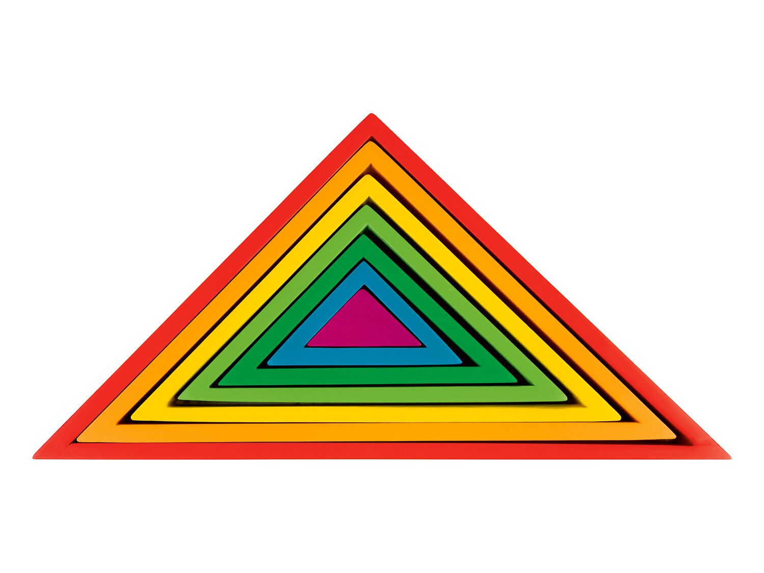 Triángulos apilables arcoíris, 7 piezas