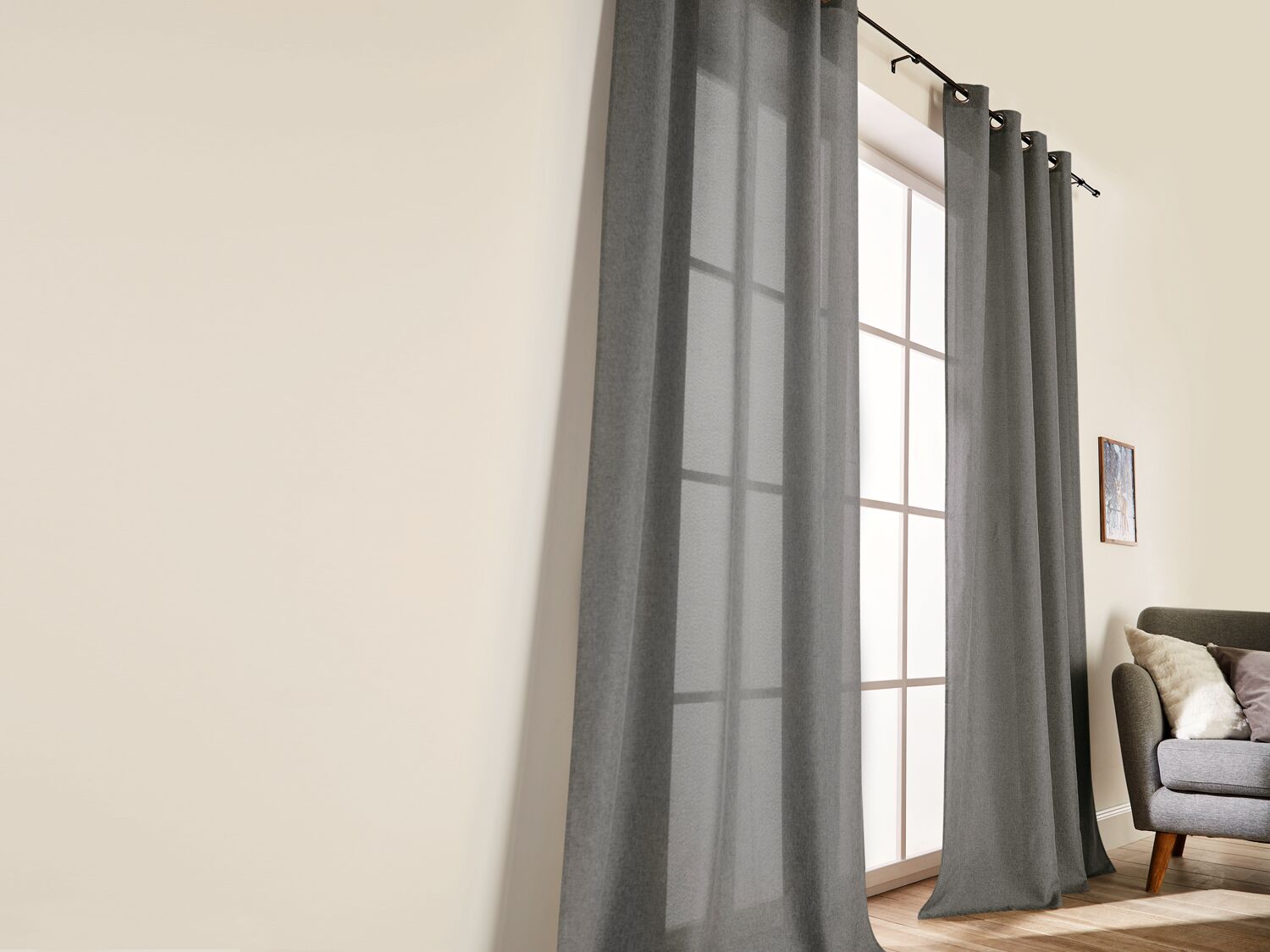 Set de cortinas con ojales 135 x 254 cm pack 2 
