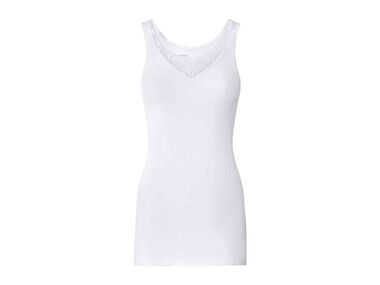 Camiseta interior blanca con encaje para mujer