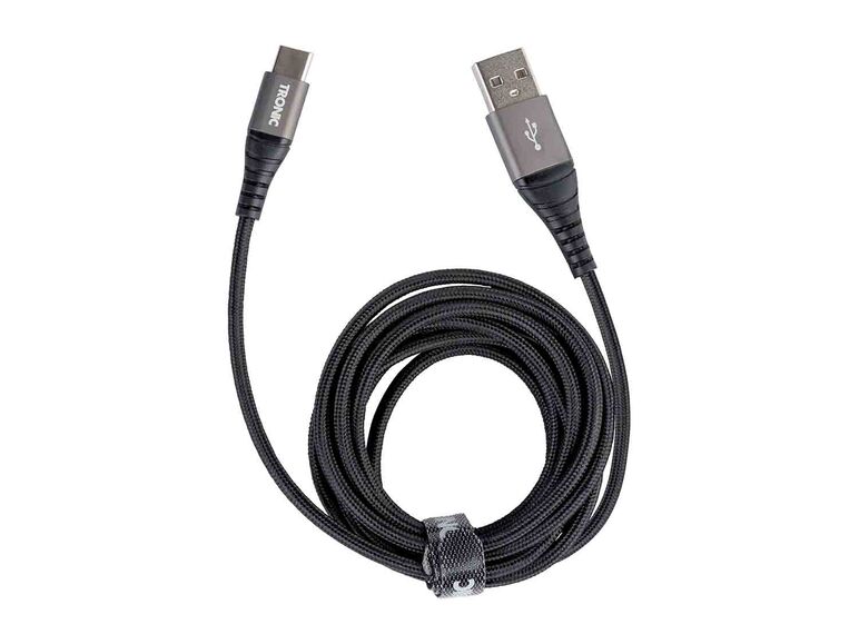 Cable de datos y carga USB textil.