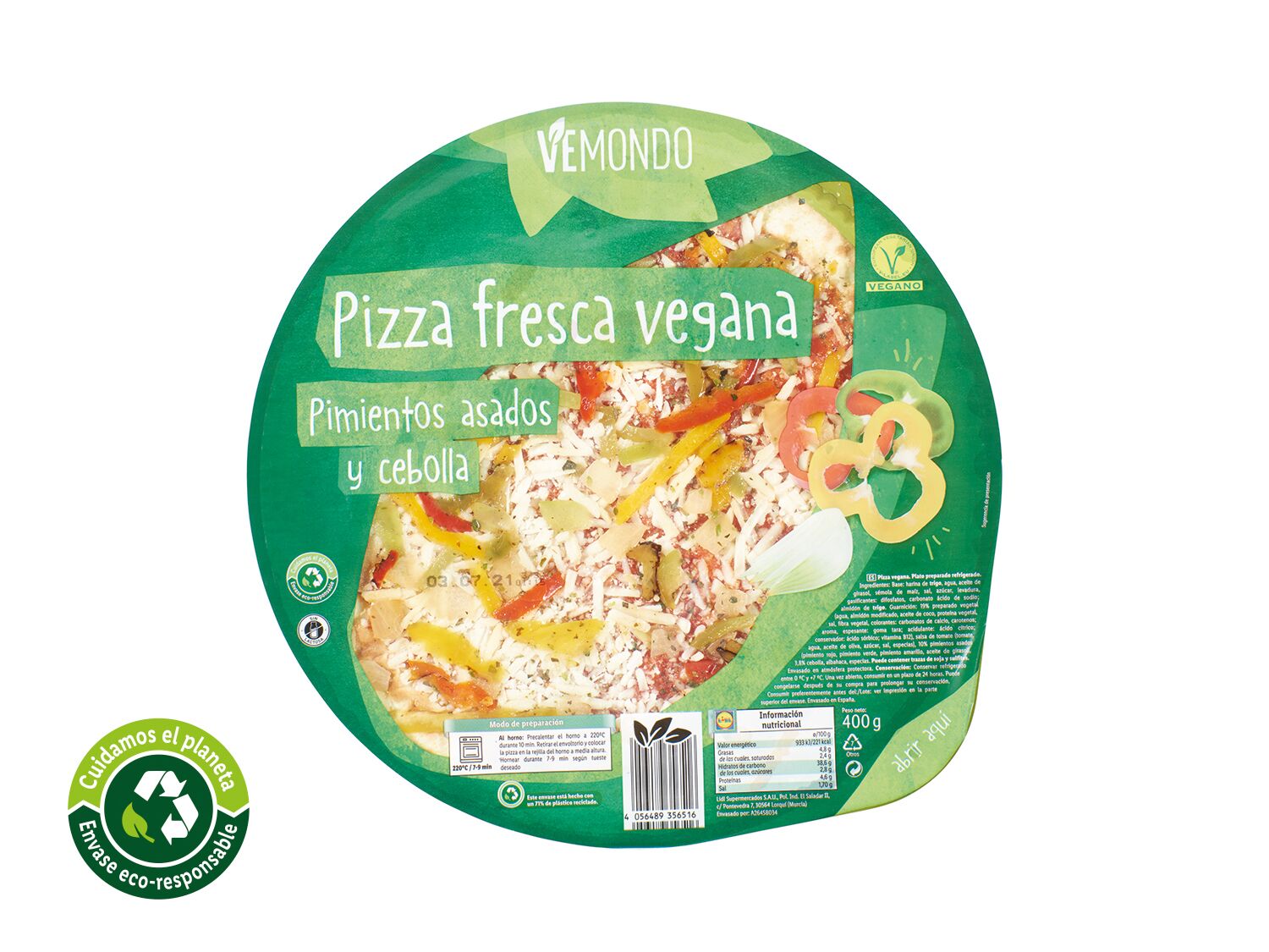 Pizza vegana con verdura