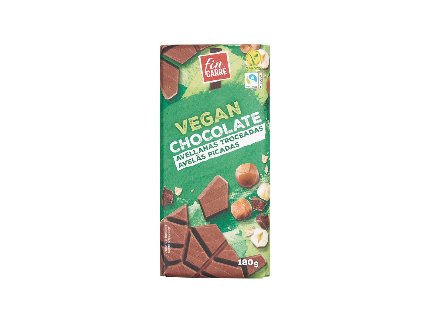 Chocolate vegano con avellanas