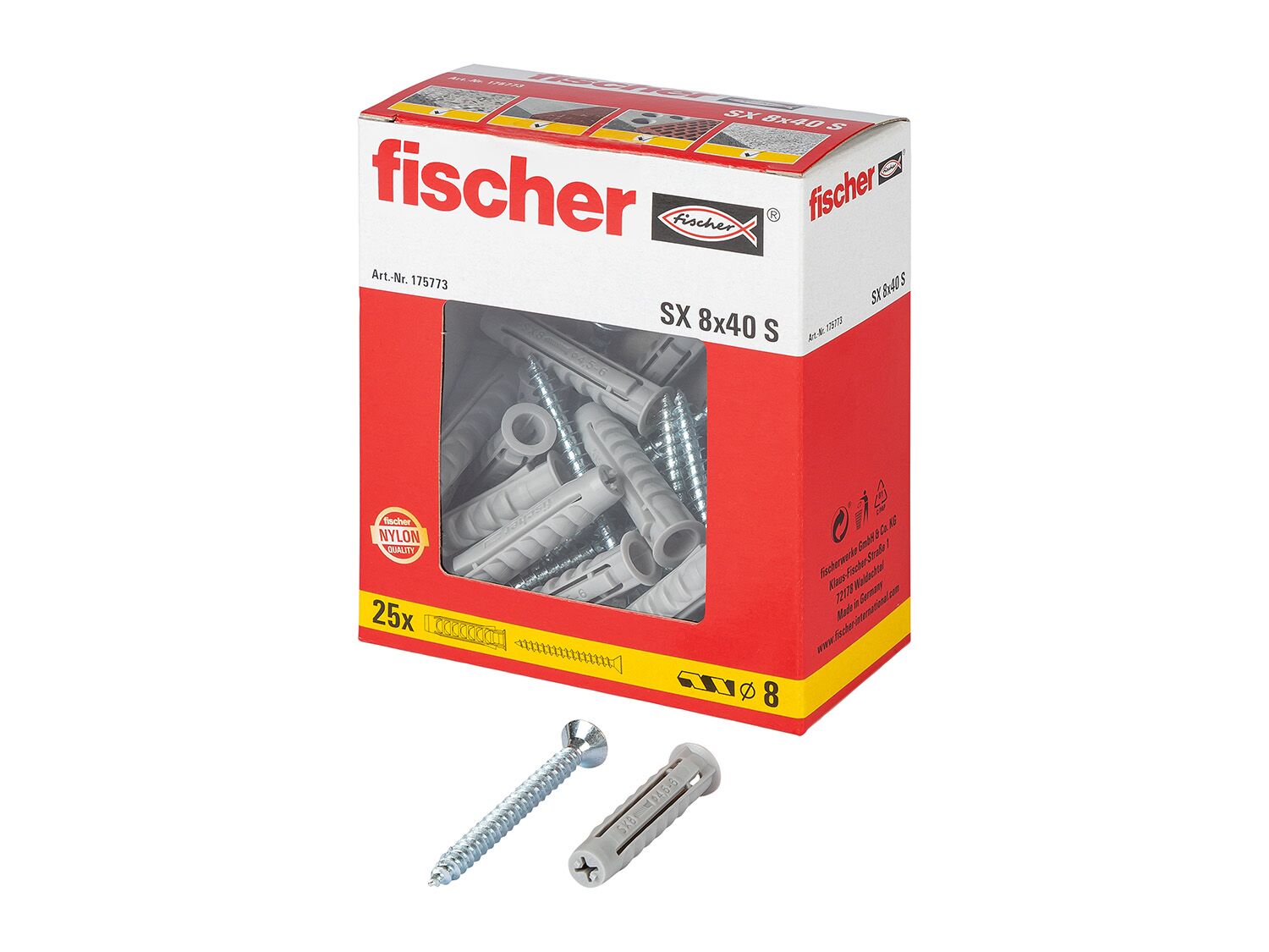 Fischer  Tacos y tornillos SX 8 Pack 25