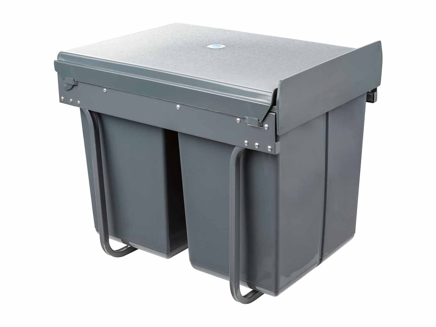 Cubo de basura extraíble con 2 compartimentos