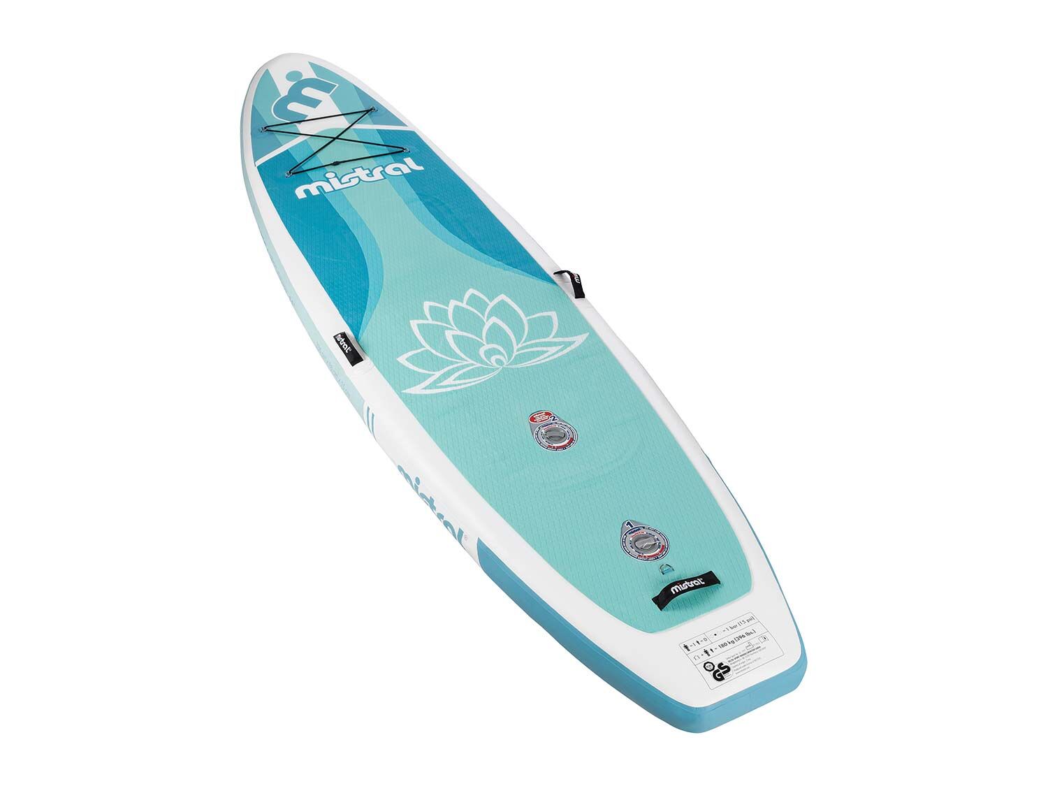 MISTRAL® Tabla hinchable de paddle surf y yoga de doble cámara 335 x 86 x 15 cm