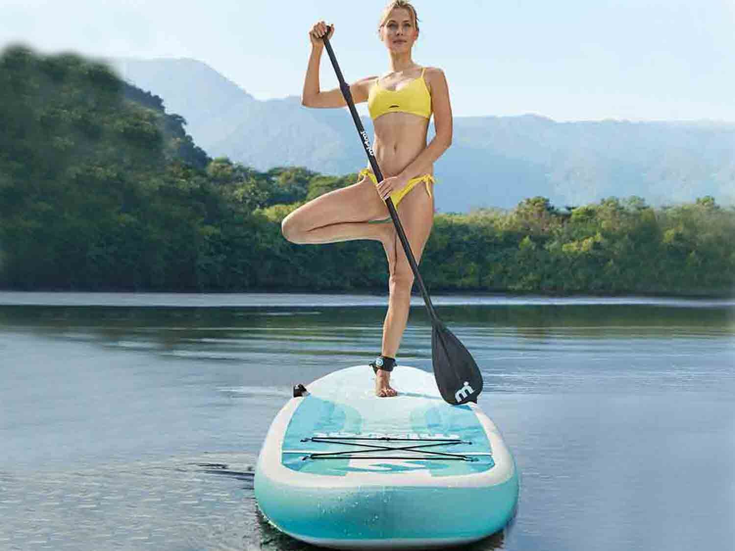 MISTRAL®  Tabla hinchable de paddle surf y yoga de doble cámara para 1 persona 335 x 86 x 15 cm