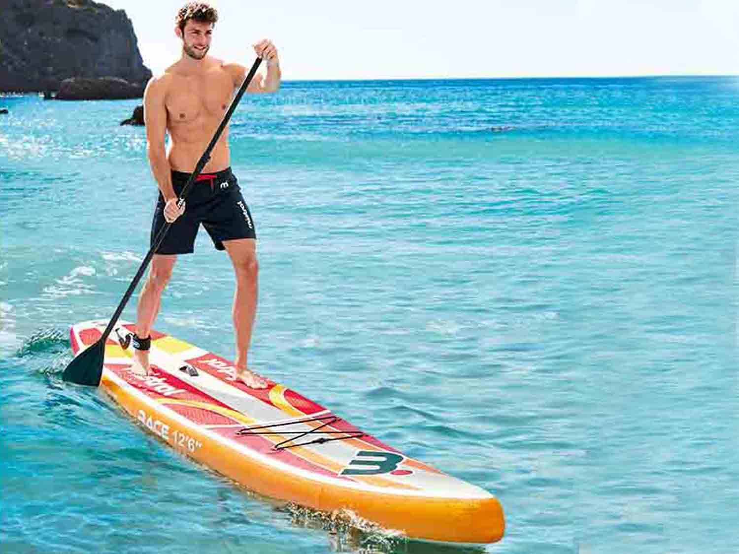 MISTRAL® Tabla hinchable de paddle surf Race de doble cámara para 1 persona 381 x 76 x 15 cm 