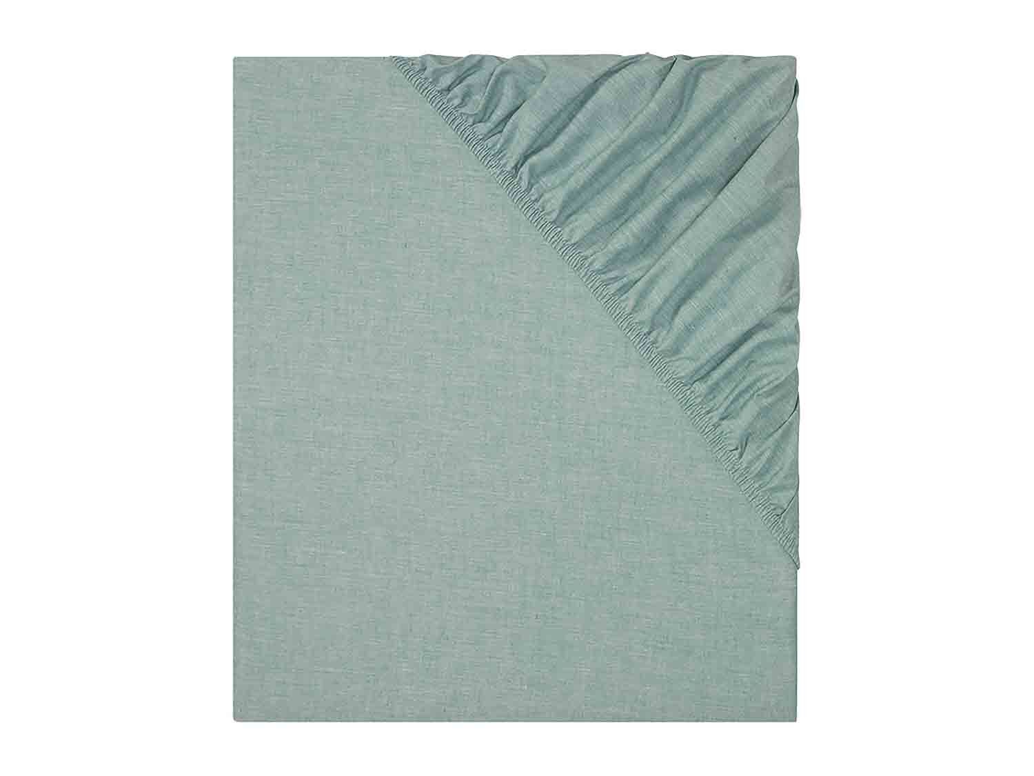 Sabana bajera ajustable de chambray 90-100 x 200 cm
