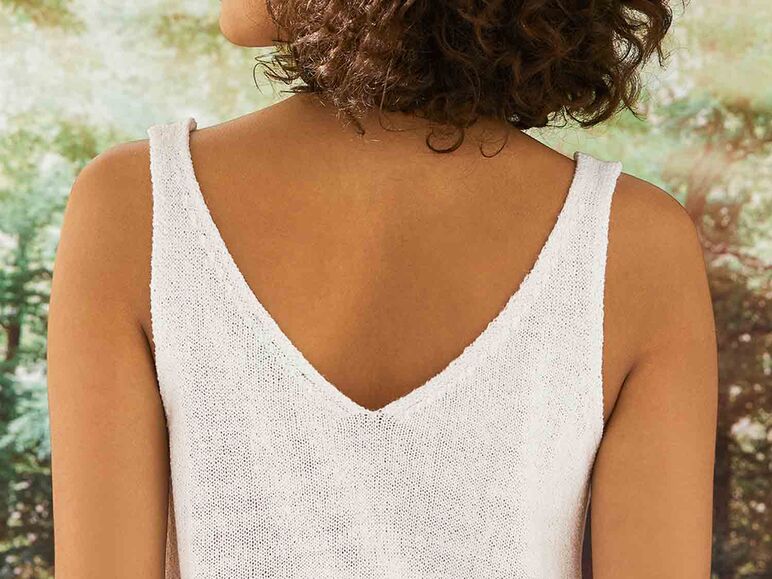 Camiseta de tirantes con bajo ondulado para mujer