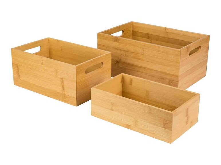 Set de cajas de almacenaje de bambú