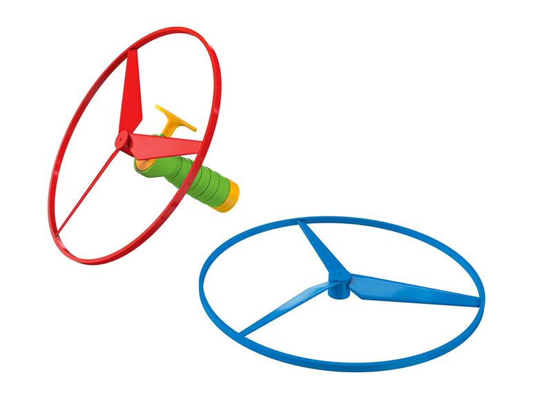 Atrapa la pelota/ Hélice voladora/ Zancos de plástico