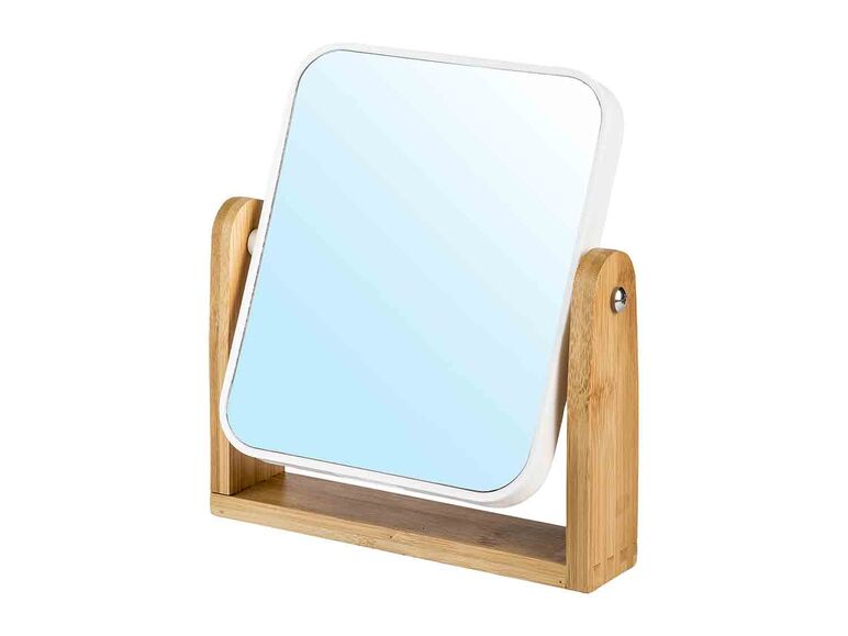 Cubo de basura para baño 5l / Espejo de baño de bambú