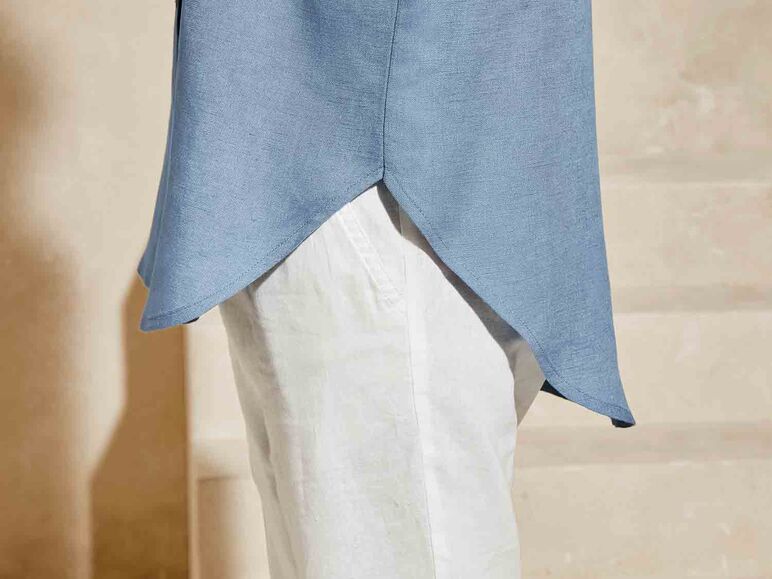 Camisa de manga larga de lino para mujer
