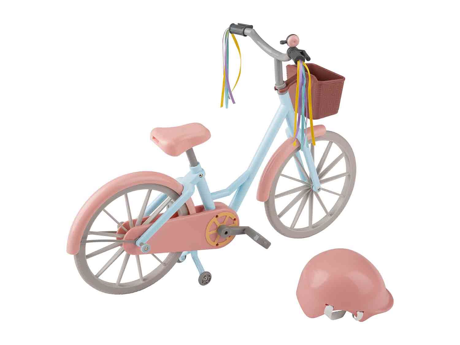 Bicicleta y casco para muñeca