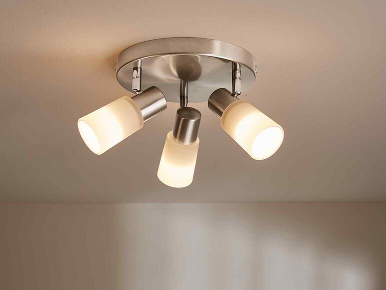 Lámpara LED de techo 3 focos redonda 21 cm diámetro