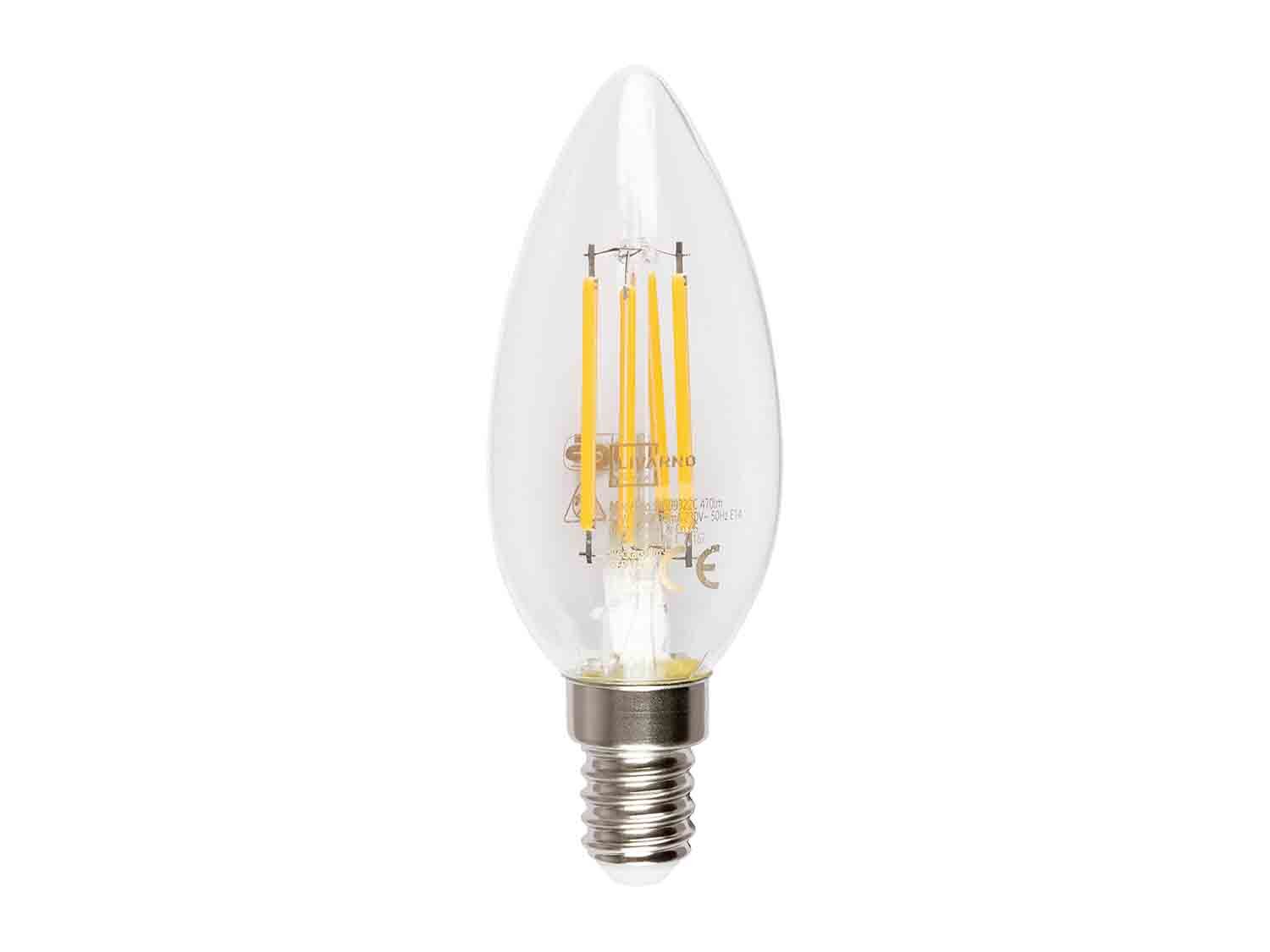 Bombilla LED transparente de filamento E14