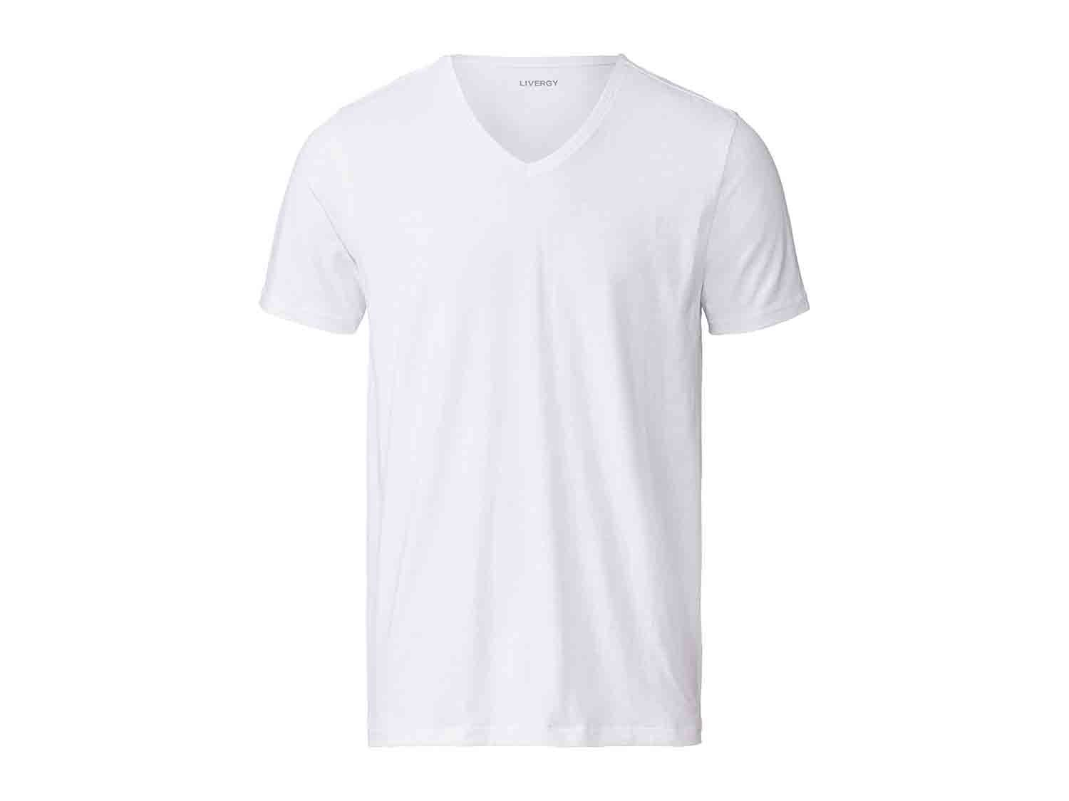 Camisetas blancas para hombre cuello en V pack 2