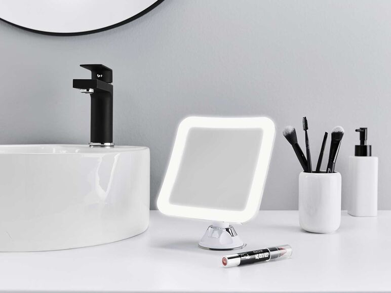 Espejo de aumento cuadrado con LED's