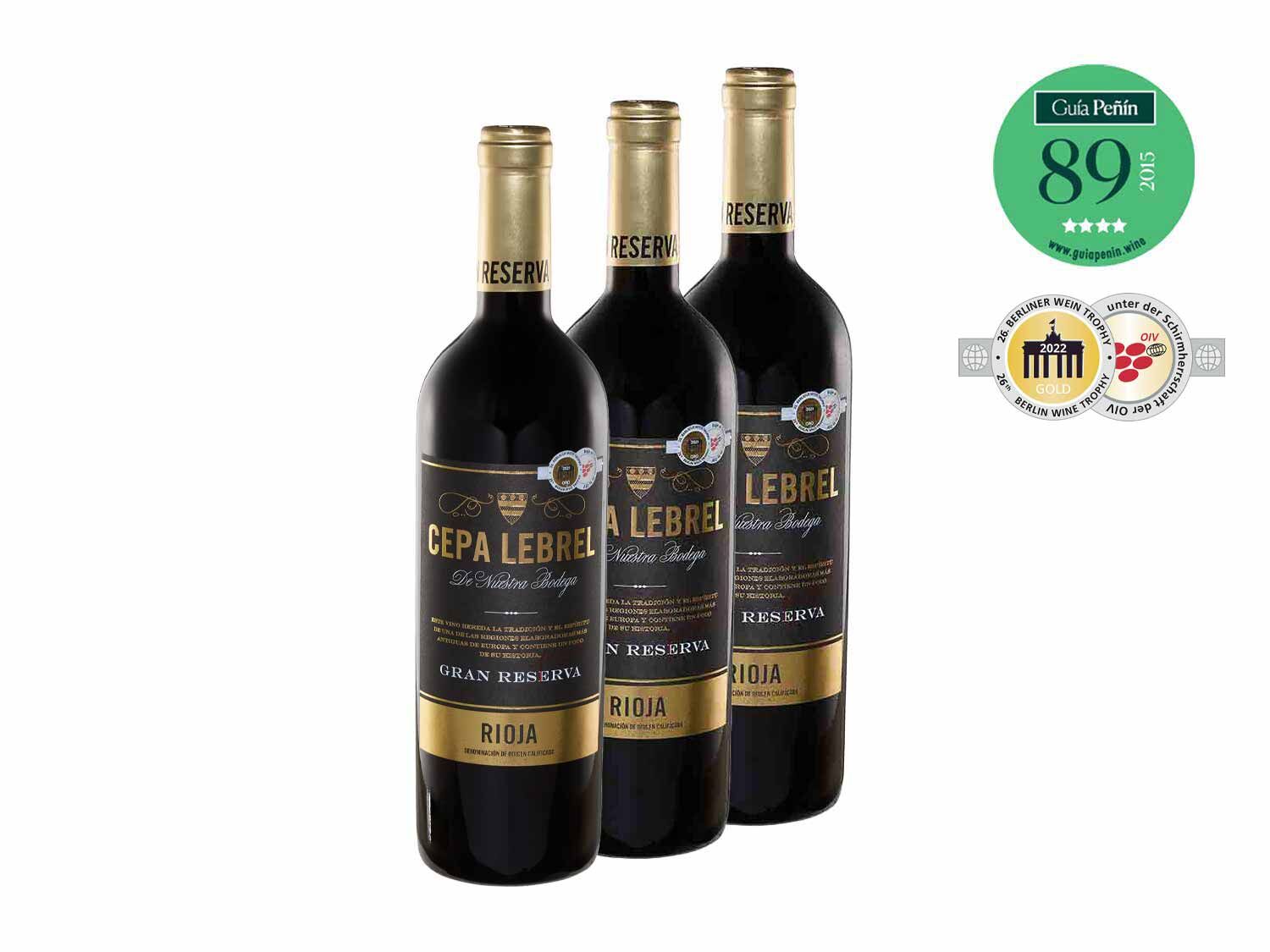 Pack 3 Cepa Lebrel D.O. Rioja Gran Reserva vino Tinto
