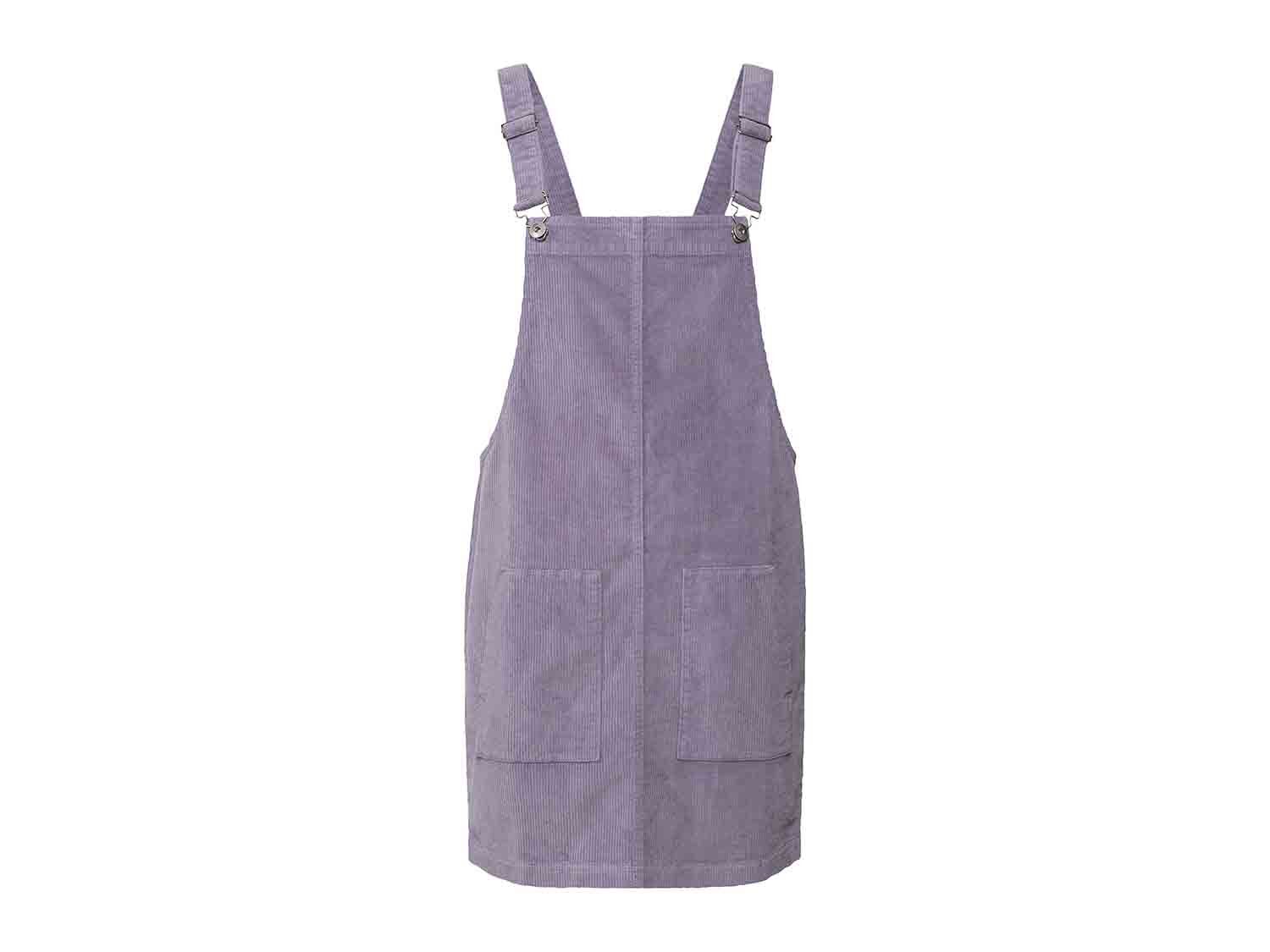 Peto de pana lila con bolsillos superpuestos para mujer 