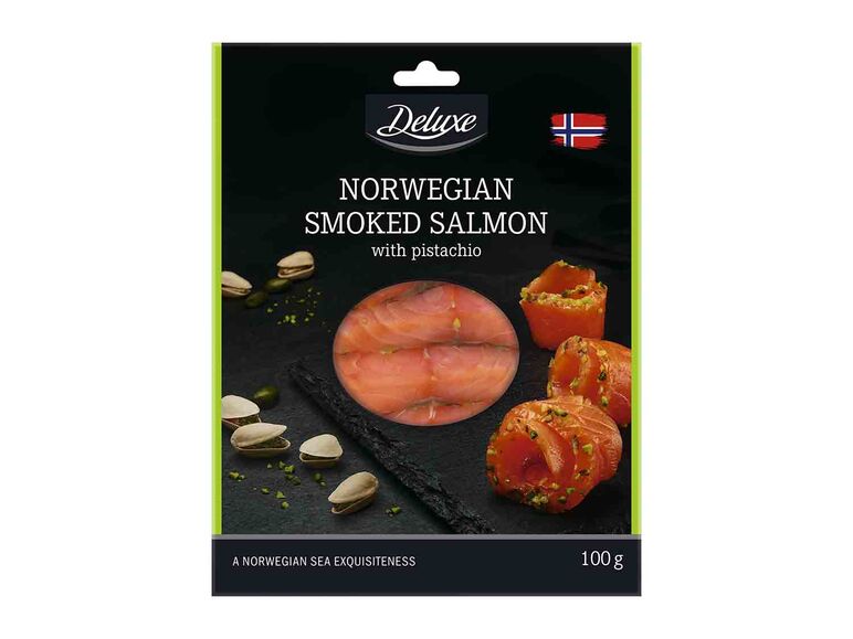 Salmón ahumado noruego con pistacho