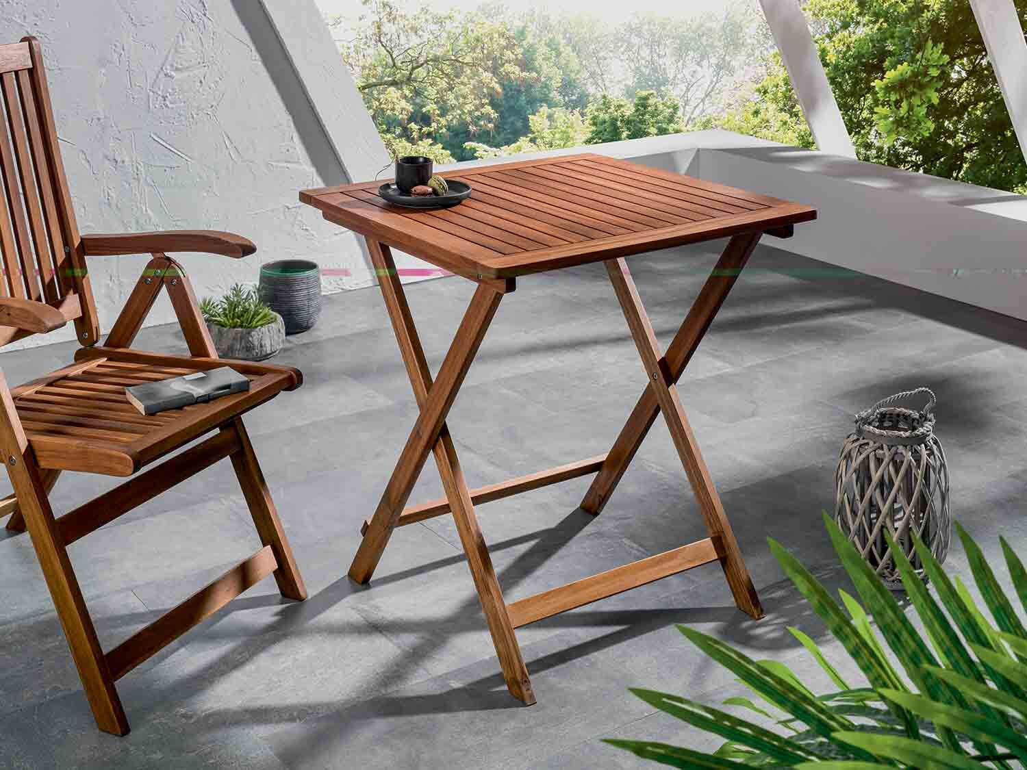Mesa plegable de madera de acacia