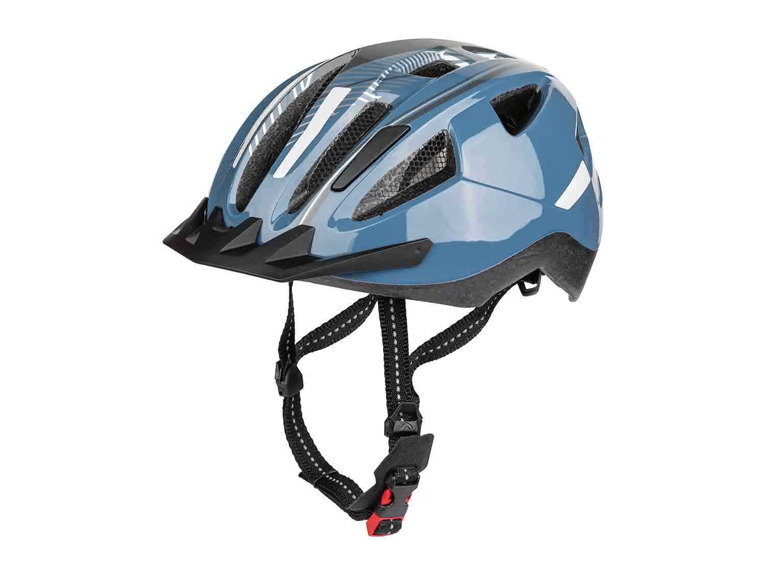 Casco de ciclismo unisex con luz trasera azul/ gris