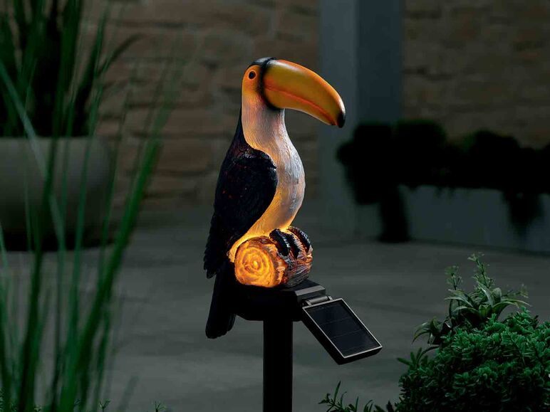 Lámpara solar decorativa de tucán
